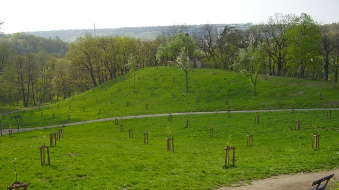 Cibulka park with Chinese pavilon from 1822 - unfortunately derelict today