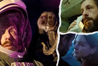 Adam Sandler and Carey Mulligan in scenes from Spaceman. Photos: Netflix