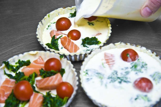 Quiche with Spinach and Fresh Salmon