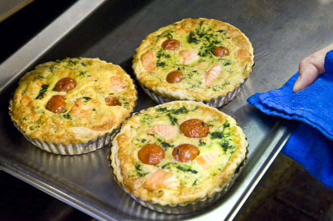 Quiche with Spinach and Fresh Salmon