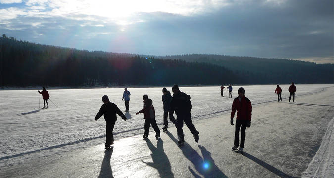 Skating track on Lipno Reservoir