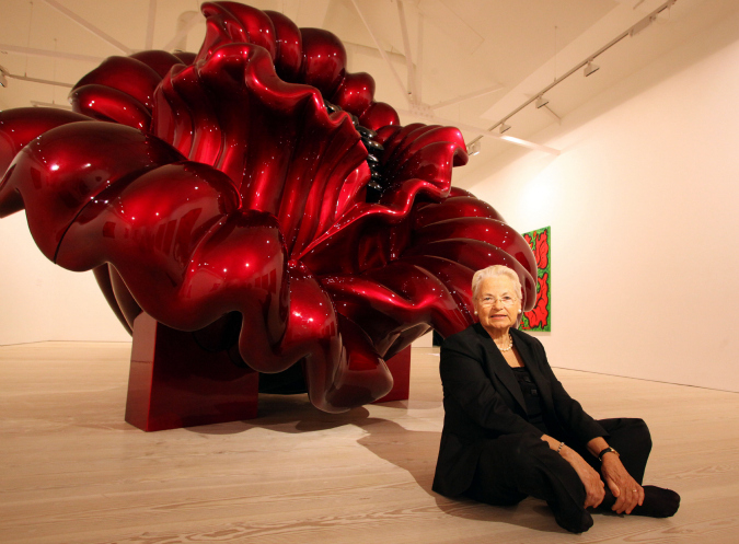 The artist at Saatchi Gallery, London