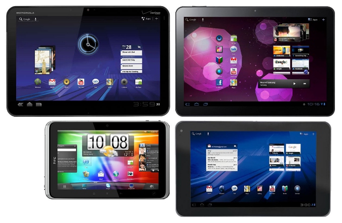 Tablets from various tech companies