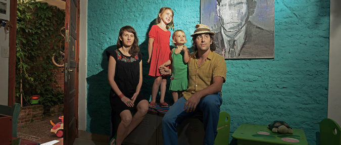Vojtěch Vlk, Jitka and Julian Teubal with daughters, Buenos Aires, 2013