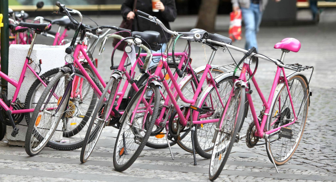 Borrow a pink bike!