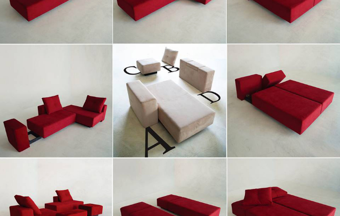 Feydom's building-block bed, chairs, couches