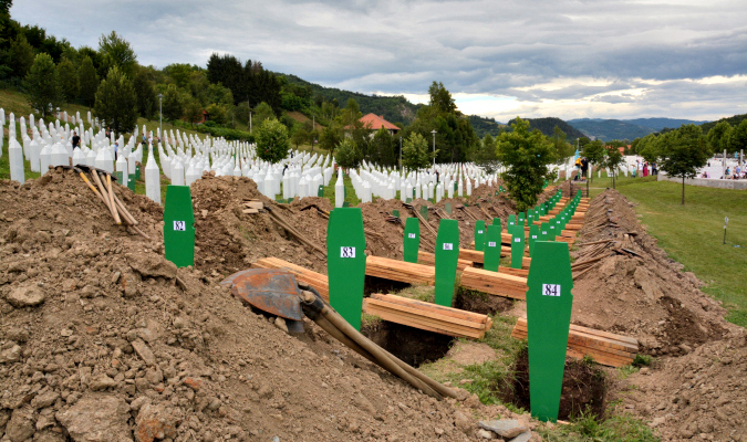 Memorial cemetery in Potočari, where victims of genocide are buried (Photo: Marketa Slavkova, 2014)