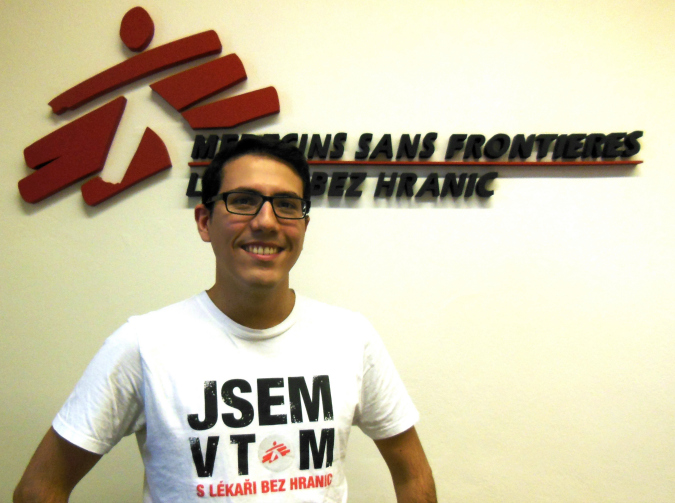 Enrique in the MSF Czech Republic offices.