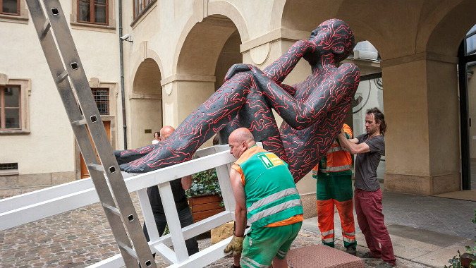 Strange Sculptures Pop Up Around Prague
