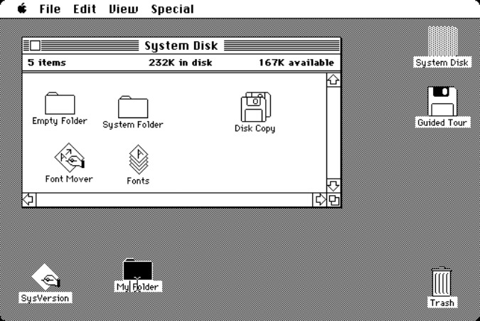 Original 1984 Macintosh desktop