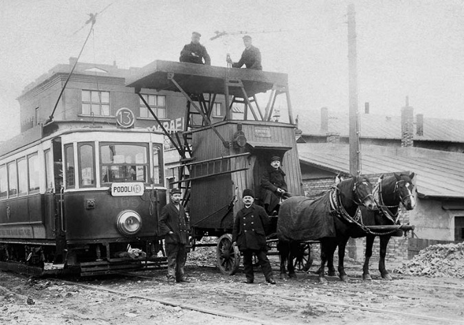 Tram number 13 went to Podolí between 1924-1927; Photo: Unknown ©HISTORICKE-FOTO.CZ