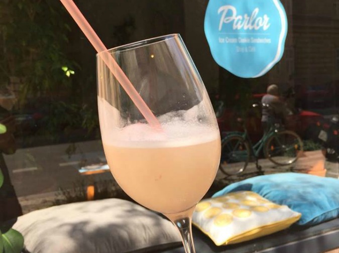Prosecco and sorbet at Parlor