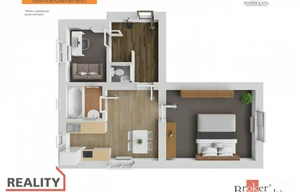 Apartment for rent, 2+1 - 1 bedroom, 46m<sup>2</sup>