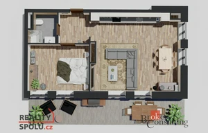 Apartment for sale, 2+kk - 1 bedroom, 54m<sup>2</sup>