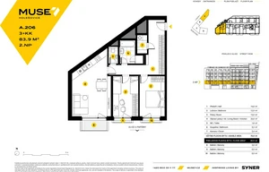 Apartment for sale, 3+kk - 2 bedrooms, 84m<sup>2</sup>