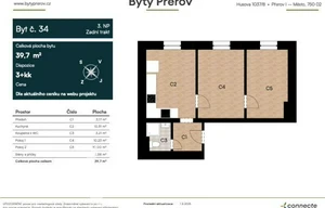 Apartment for sale, 3+kk - 2 bedrooms, 40m<sup>2</sup>