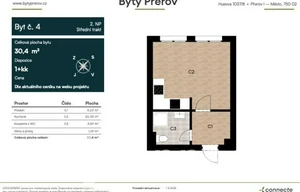 Apartment for sale, 1+KK - Studio, 30m<sup>2</sup>