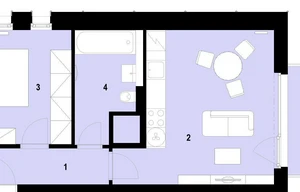 Apartment for sale, 2+kk - 1 bedroom, 47m<sup>2</sup>