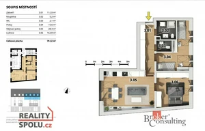 Apartment for sale, 3+kk - 2 bedrooms, 80m<sup>2</sup>