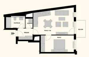 Apartment for sale, 2+kk - 1 bedroom, 57m<sup>2</sup>