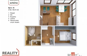 Apartment for sale, 2+kk - 1 bedroom, 51m<sup>2</sup>