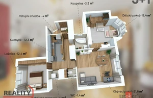 Apartment for sale, 3+1 - 2 bedrooms, 78m<sup>2</sup>