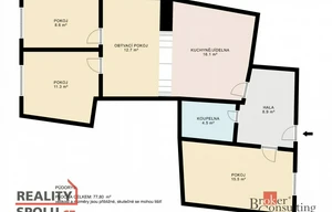 Apartment for sale, 4+kk - 3 bedrooms, 76m<sup>2</sup>