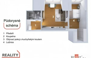 Apartment for sale, 2+kk - 1 bedroom, 60m<sup>2</sup>