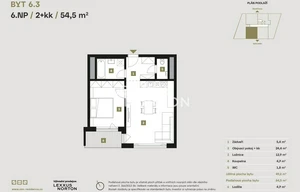 Apartment for sale, 2+kk - 1 bedroom, 55m<sup>2</sup>