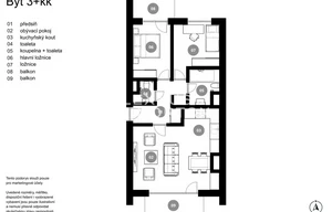 Apartment for sale, 3+kk - 2 bedrooms, 62m<sup>2</sup>