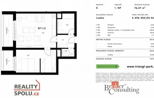 Apartment for sale, 2+kk - 1 bedroom, 76m<sup>2</sup>