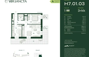 Apartment for sale, 3+kk - 2 bedrooms, 62m<sup>2</sup>