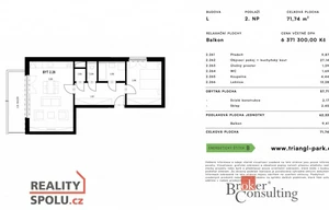 Apartment for sale, 2+kk - 1 bedroom, 71m<sup>2</sup>