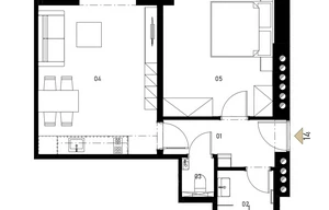 Apartment for sale, 2+kk - 1 bedroom, 48m<sup>2</sup>