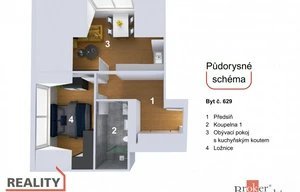 Apartment for sale, 2+kk - 1 bedroom, 52m<sup>2</sup>