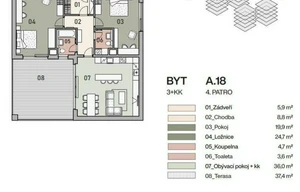 Apartment for sale, 3+kk - 2 bedrooms, 108m<sup>2</sup>