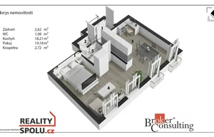 Apartment for sale, 2+kk - 1 bedroom, 44m<sup>2</sup>