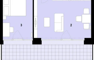 Apartment for sale, 2+kk - 1 bedroom, 42m<sup>2</sup>