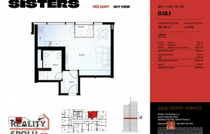 Apartment for sale, 1+KK - Studio, 48m<sup>2</sup>