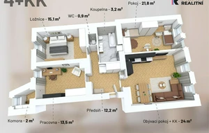 Apartment for sale, 3+1 - 2 bedrooms, 94m<sup>2</sup>