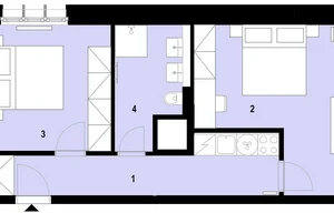 Apartment for sale, 2+1 - 1 bedroom, 47m<sup>2</sup>