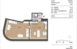 Apartment for rent, 2+kk - 1 bedroom, 65m<sup>2</sup>