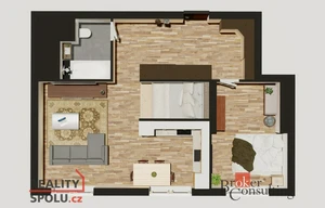 Apartment for sale, 2+1 - 1 bedroom, 54m<sup>2</sup>