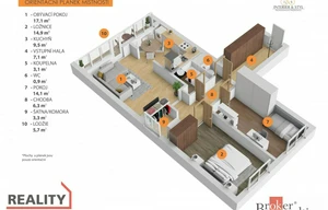 Apartment for sale, 3+1 - 2 bedrooms, 78m<sup>2</sup>