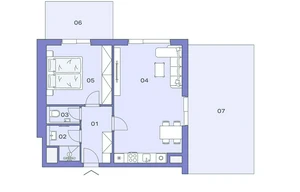 Apartment for sale, 2+kk - 1 bedroom, 58m<sup>2</sup>