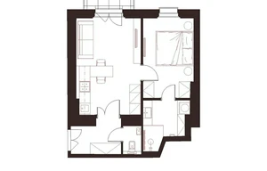 Apartment for sale, 2+kk - 1 bedroom, 46m<sup>2</sup>