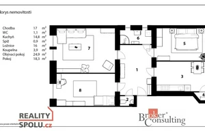 Apartment for sale, 2+kk - 1 bedroom, 56m<sup>2</sup>