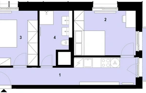 Apartment for sale, 2+1 - 1 bedroom, 47m<sup>2</sup>