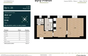 Apartment for sale, 2+kk - 1 bedroom, 43m<sup>2</sup>