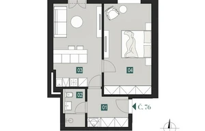 Apartment for sale, 2+kk - 1 bedroom, 50m<sup>2</sup>